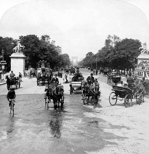 Paris: Champs Elysees. /Nthe Avenue Du Champs Elysees Looking From Place De La Concorde Toward Arch De Triomphe, Paris, France. Stereograph, September C1900. Poster Print by Granger Collection - Item # VARGRC0117766
