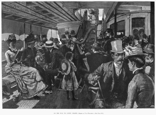 Coney Island: Ferry, 1886. /N'On The Way To Coney Island.' Engraving, American, 1886. Poster Print by Granger Collection - Item # VARGRC0265987