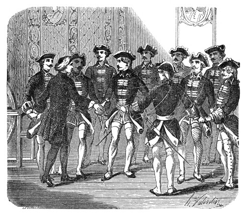 Jean Antoine Nollet /N(1700-1770). French Abbe And Physicist. Abbe Nollet Demonstrating An Electric Current To A Company Of French Guards. Engraving, 19Th Century. Poster Print by Granger Collection - Item # VARGRC0322346