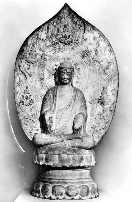 China: Buddha. /Nbuddha In Meditation. White Marble With Traces Of Polychrome. Height: 64 In. Liao Dynasty, Northern China, 11Th Century. Poster Print by Granger Collection - Item # VARGRC0122478