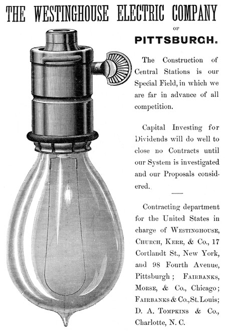 Electric Power Station. /Nan 1886 American Newspaper Advertisement For The Westinghouse Electric Power Stations. Poster Print by Granger Collection - Item # VARGRC0049464