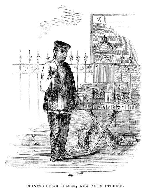 New York: Cigar Seller. /Na Chinese Cigar Seller In New York City. Wood Engraving, American, 1856. Poster Print by Granger Collection - Item # VARGRC0355062