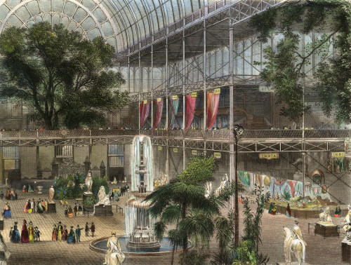 Crystal Palace /Nlooking South Within The Transept Of The Crystal Palace For The Grand International Exhibition Of 1851 In Hyde Park, London. Contemporary English Colored Engraving. Poster Print by Granger Collection - Item # VARGRC0008377