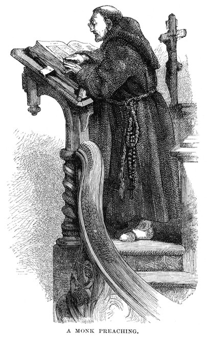 Monk Preaching. /Nwood Engraving, 19Th Century. Poster Print by Granger Collection - Item # VARGRC0078561