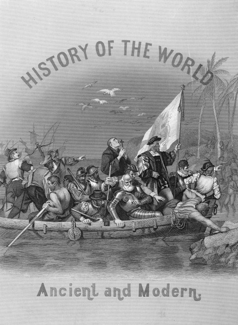 Columbus: New World, 1492. /Nthe Landing Of Christopher Columbus In The New World, 12 October 1492. Engraving, 1871. Poster Print by Granger Collection - Item # VARGRC0000132