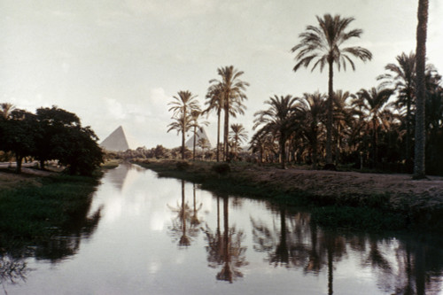 The Pyramids At Giza, Egypt /Nseen From A Canal. Poster Print by Granger Collection - Item # VARGRC0052383