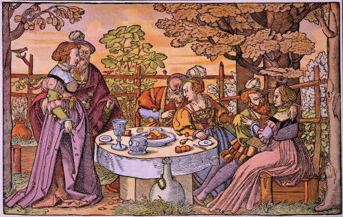 Dalliance At A Picnic. /Nwoodcut By Hans Sebald Beham (1500-1550). Poster Print by Granger Collection - Item # VARGRC0043919