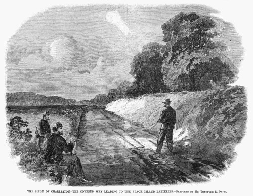 Siege Of Charleston, 1863. /N'The Siege Of Charleston - The Covered Way Leading To The Black Island Batteries.' Engraving, 1863. Poster Print by Granger Collection - Item # VARGRC0265250