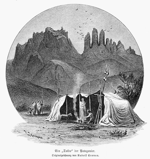 Patagonians, 1892. /Npatagonians In Southern Argentina. Drawing, German, 1892. Poster Print by Granger Collection - Item # VARGRC0077815