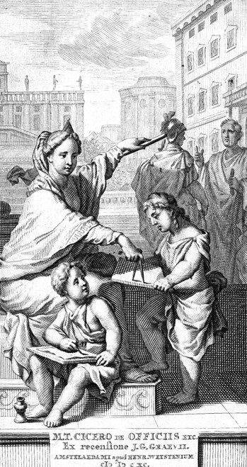 Marcus Tullius Cicero /N(106-43 B.C.). Roman Orator, Statesman, And Philosopher. Cicero As A Student. Copper Engraving, Dutch, 1690. Poster Print by Granger Collection - Item # VARGRC0018473