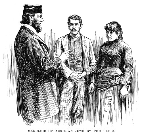 Immigrants, 1891. /N'Marriage Of Austrian Jews By The Rabbi.' Engraving, 1891. Poster Print by Granger Collection - Item # VARGRC0266133
