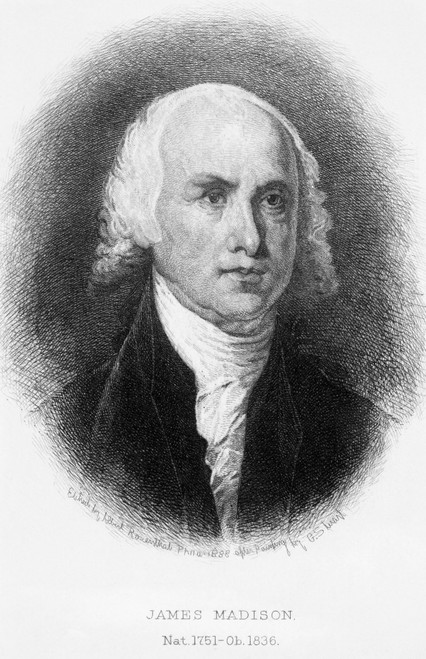 James Madison (1751-1836). /Nfourth President Of The United States. Etching, 1888, By Albert Rosenthal After Gilbert Stuart. Poster Print by Granger Collection - Item # VARGRC0013571