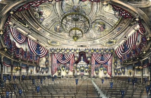 Tammany: Convention, 1868.  /Ntammany Hall In New York City Decorated For The National Convention Of The Democratic Party, 4 July 1868. Engraving, 1868. Poster Print by Granger Collection - Item # VARGRC0007708