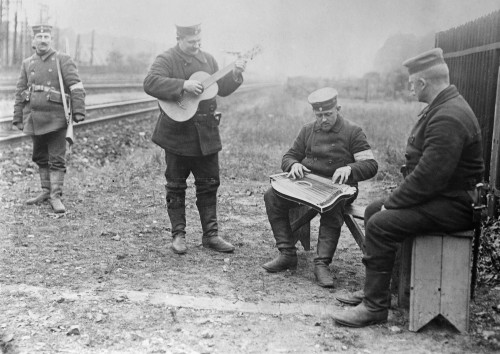 Wwi: Musicians, 1914. /Ngerman Soldiers Playing Musical Instruments. Photograph, 1914. Poster Print by Granger Collection - Item # VARGRC0353567