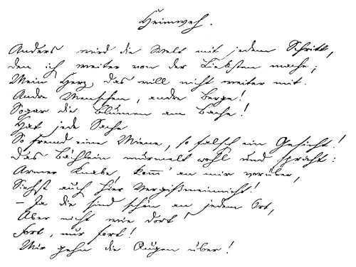 Eduard Moerike (1804-1875). /Ngerman Writer. Manuscript Of A Poem, 1828. Poster Print by Granger Collection - Item # VARGRC0070101