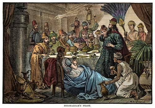 Belshazzar'S Feast. /N(Daniel 5). Wood Engraving, American, 1873. Poster Print by Granger Collection - Item # VARGRC0052816
