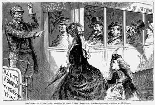 Pickpockets Paradise. /N'Beauties Of Street-Car Travel In New York.' A Jaundiced View Of New York City'S Street-Car System. Wood Engraving From An American Newspaper Of 1871. Poster Print by Granger Collection - Item # VARGRC0002607