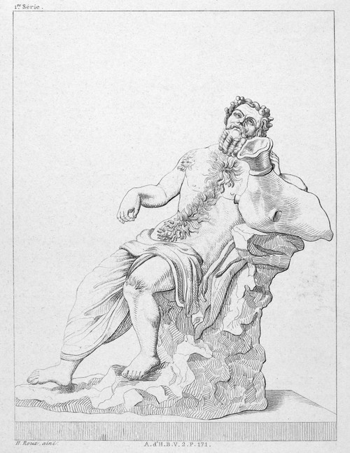 Silenus. /Nline Engraving, French, 19Th Century, After A Bronze Sculpture. Poster Print by Granger Collection - Item # VARGRC0096714
