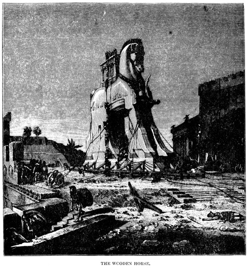 The Trojan Horse. /N19Th Century Wood Engraving Based On A Scene From Homer'S 'Iliad.' Poster Print by Granger Collection - Item # VARGRC0015135