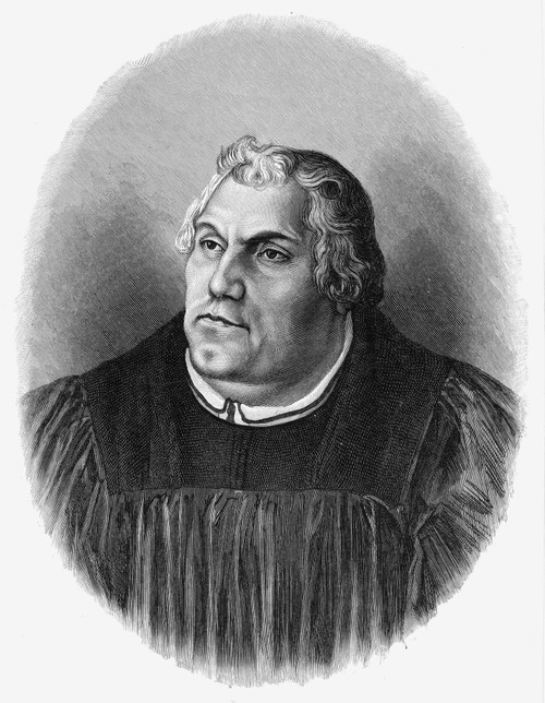 Martin Luther (1483-1546). /Ngerman Religious Reformer. Wood Engraving After The Altar Painting In The Stadtkirche At Weimar Begun In 1552 By Lukas Cranach And Finished In 1555 By His Son. Poster Print by Granger Collection - Item # VARGRC0043968