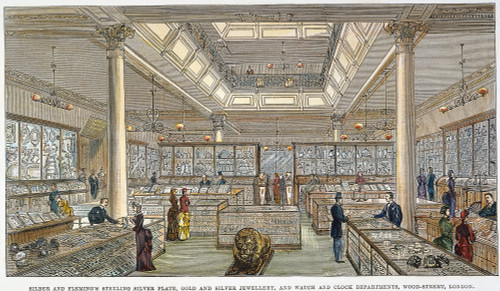 Department Store, 1884. /Nthe Interior Of A Fashionable London Department Store. Wood Engraving, English, 1884. Poster Print by Granger Collection - Item # VARGRC0007476