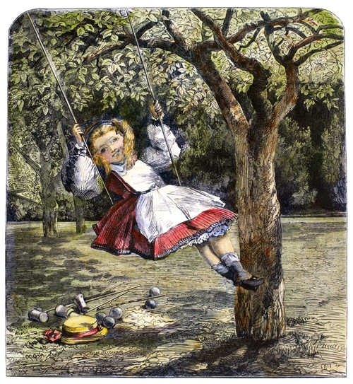 Thomas: The Swing, 1864. /Nwood Engraving, English, 1864, After A Painting By William Luson Thomas (1830-1900). Poster Print by Granger Collection - Item # VARGRC0086751