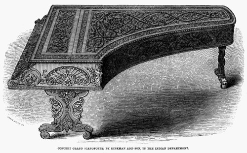 Grand Piano, 1862. /Nconcert Grand Pianoforte, Manufactured By Kirkman & Son. Wood Engraving, English, 1862. Poster Print by Granger Collection - Item # VARGRC0097049