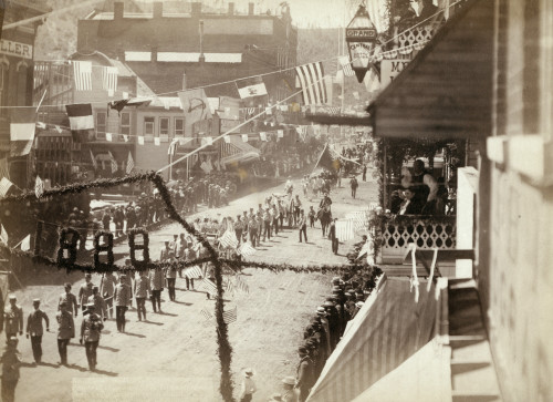 South Dakota: Deadwood. /Npeople Of Deadwood, South Dakota, Celebrating The The Completion Of A Stretch Of Railroad With A Parade. Photograph By John Grabill, 1888. Poster Print by Granger Collection - Item # VARGRC0111695