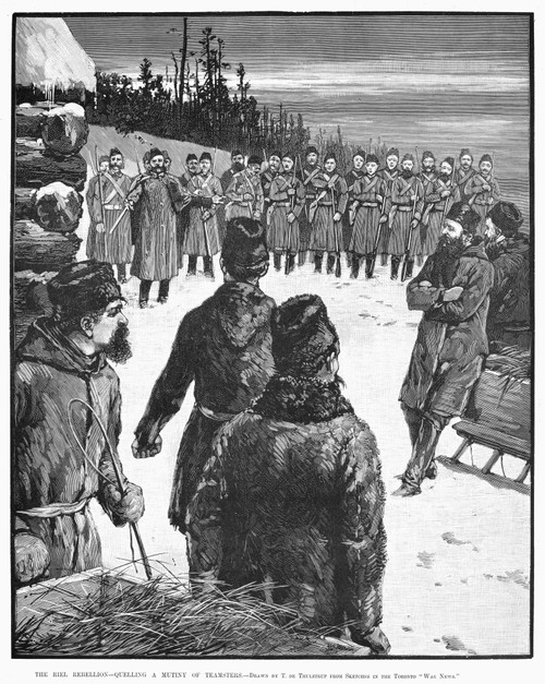Canada: Rebellion, 1885. /Nquelling A Mutiny Of Teamsters During The North-West Rebellion Of 1885. Contemporary Wood Engraving. Poster Print by Granger Collection - Item # VARGRC0089101
