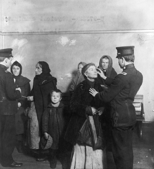 Ellis Island: Inspection. /Nfederal Inspectors Examining The Eyes Of Immigrants At The Immigration Station In New York Harbor, C1911. Poster Print by Granger Collection - Item # VARGRC0125101