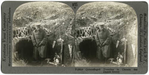World War I: Aisne, 1917. /Namerican Officer In Camouflaged Trench At Chemin Des Dames, France, Near The Hardest Fighting At The Second Battle Of The Aisne. Stereograph, 1917. Poster Print by Granger Collection - Item # VARGRC0325964