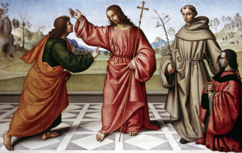 Jesus & St. Thomas. /N'The Incredulity Of Saint Thomas.' Oil On Wood, Giovanni Battista Da Faenza, C1510. Poster Print by Granger Collection - Item # VARGRC0031599