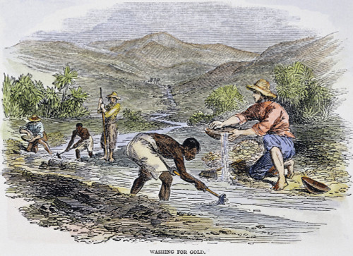 Washing For Gold, 1849. /Nwashing For Gold In California. Color Engraving, 1849. Poster Print by Granger Collection - Item # VARGRC0010525
