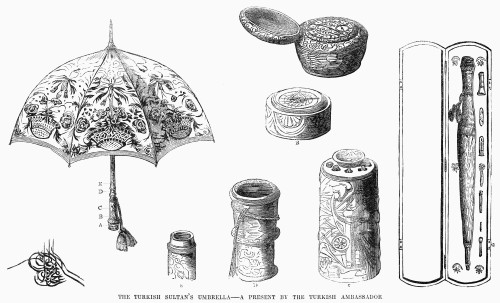 Turkey: Umbrella, 1854. /Nthe Turkish Sultan'S Umbrella. Wood Engraving, From An English Newspaper Of 1854. Poster Print by Granger Collection - Item # VARGRC0100602