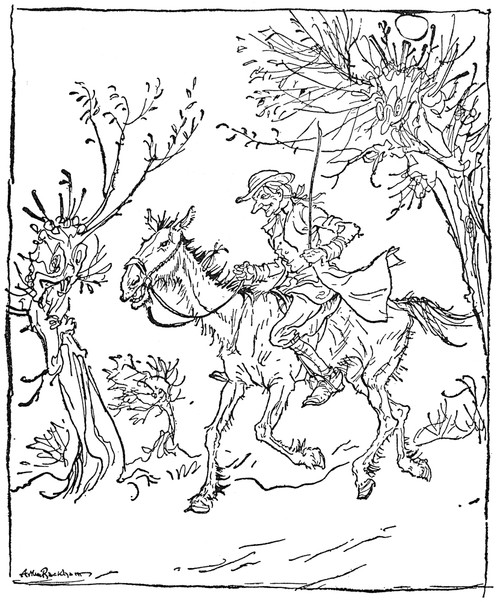 Irving: Sleepy Hollow. /Nichabod Crane In'The Legend Of Sleepy Hollow.' Pen And Ink Drawing By Arthur Rackham From A 1928 Edition Of Washington Irving'S Tale. Poster Print by Granger Collection - Item # VARGRC0032237