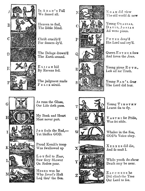 New England Primer, 1777. /Nthe Rhymed Alphabet From A 1777 Edition Of The 'New England Primer.' Reproduction, American, Mid Or Late 19Th Century. Poster Print by Granger Collection - Item # VARGRC0354059