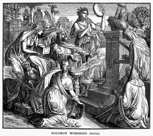 Solomon Worshipping Idols. /N(I Kings 11:4-8). Wood Engraving, 19Th Century. Poster Print by Granger Collection - Item # VARGRC0028004