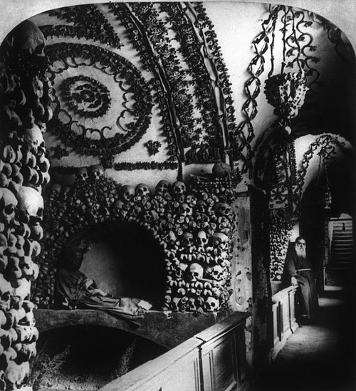 Roman Catacombs. /Ncorridor In The Cappuccino Catacombs With Skulls As Ornamentation, Rome, Italy. Stereograph, C1897. Poster Print by Granger Collection - Item # VARGRC0118737