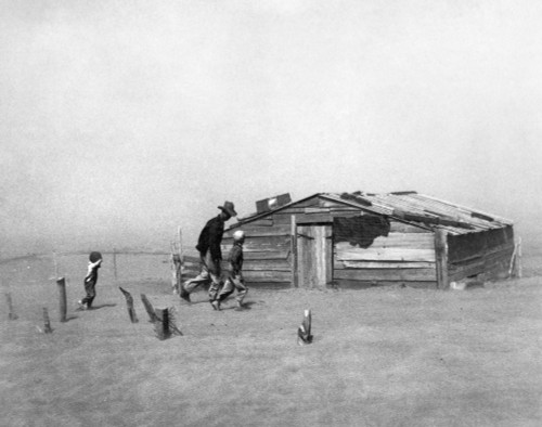 Drought: Dust Storm, 1936. /Na Farmer And His Sons Walking In The Face Of A Dust Storm In Cimarron County, Oklahoma, In April 1936. Photographed By Arthur Rothstein. Poster Print by Granger Collection - Item # VARGRC0003974