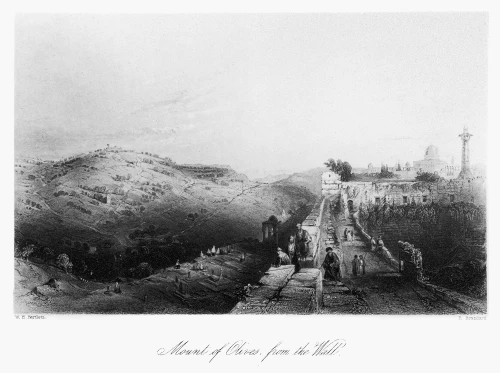 Mount Of Olives. /Nthe Mount Of Olives And City Of Jerusalem. Line Engraving From W.H. Bartlett'S 'Walks About The City And Environs Of Jerusalem,' C1843. Poster Print by Granger Collection - Item # VARGRC0123011