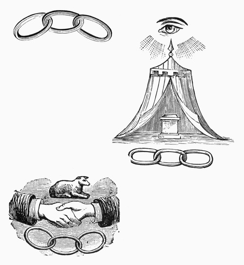 Symbols: Freemasonry. /Nvarious Symbols Of Freemasonry. Line Engravings. Poster Print by Granger Collection - Item # VARGRC0100739