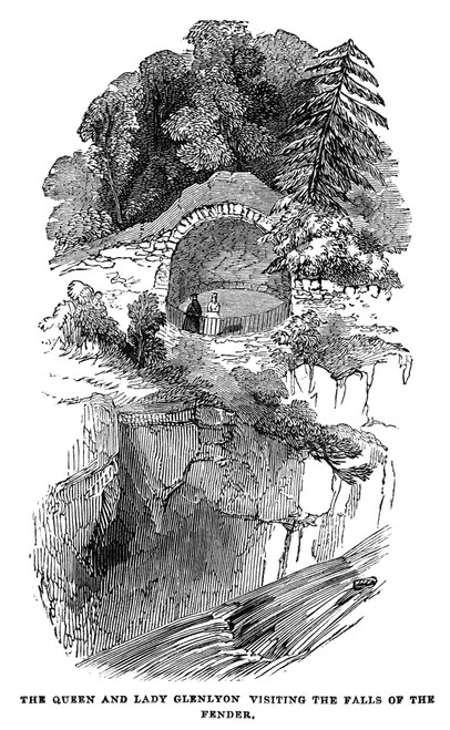 Scotland: Glenlyon, 1844. /Nqueen Victoria And Anne Murray, Lady Glenlyon Visiting The Falls Of The Fender, During A Visit To Scotland. Engraving, English, 1844. Poster Print by Granger Collection