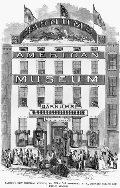 Barnum'S Museum, 1865. /Nview Of P.T. Barnum'S American Museum, On Broadway Between Spring And Prince Streets, New York City. Wood Engraving, 1865. Poster Print by Granger Collection - Item # VARGRC0130620
