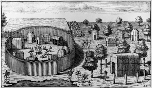 Native American Village. /Na Native American Village In Virginia. Engraving By Simon Gribelin, C1705. Poster Print by Granger Collection - Item # VARGRC0186424