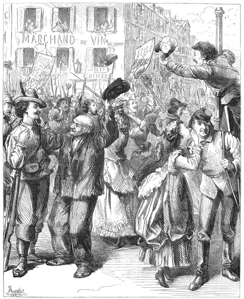 Paris: Siege, 1870. /Nfrench Students Crowding The Streets Of Paris As They Leave To Man The City'S Fortifications In August 1870. Wood Engraving From A Contemporary English Newspaper. Poster Print by Granger Collection - Item # VARGRC0002660