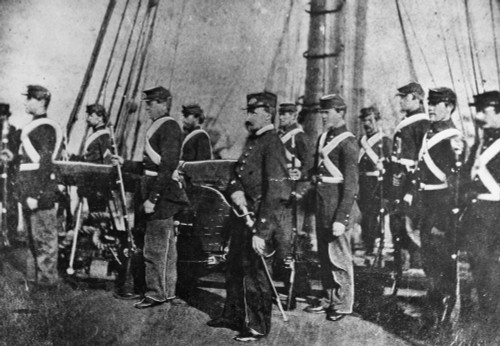 Civil War: Uss Kearsarge. /Nu.S. Marines On The Deck Of The U.S.S. Kearsarge During The American Civil War. Photographed C1864. Poster Print by Granger Collection - Item # VARGRC0176500