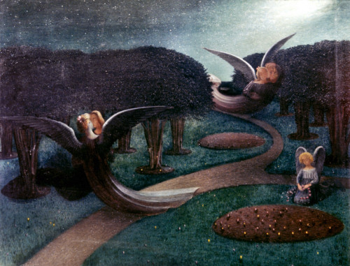 Degouve: Angels, 1894. /Nwilliam Degouve De Nuncques: Angels In The Night. Oil On Canvas, 1894. Poster Print by Granger Collection - Item # VARGRC0027569