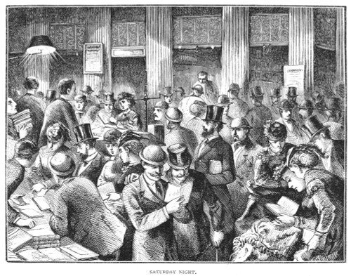 Mercantile Library, 1871. /Nsaturday Night In The New York Mercantile Library In 1871. Contemporary Wood Engraving. Poster Print by Granger Collection - Item # VARGRC0041268