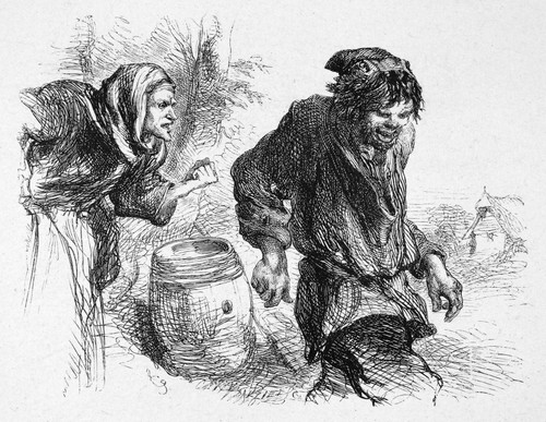Taming Of The Shrew. /Nchristopher Sly Gets Thrown Out Of An Alehouse By The Hostess (Induction, Scene I) In William Shakespeare'S 'Taming Of The Shrew.' Wood Engraving After Sir John Gilbert. Poster Print by Granger Collection - Item # VARGRC0053816