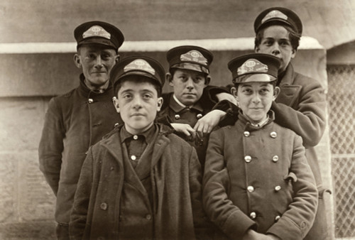 Telegraph Messengers, 1909. /Nfive Young Western Union Messengers In Hartford, Connecticut. Photograph By Lewis Hine, March 1909. Poster Print by Granger Collection - Item # VARGRC0132752